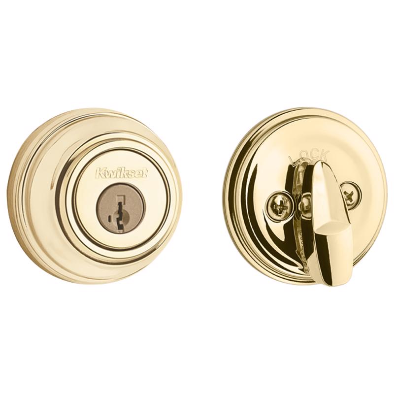 Kwikset SmartKey Polished Brass Metal Deadbolt