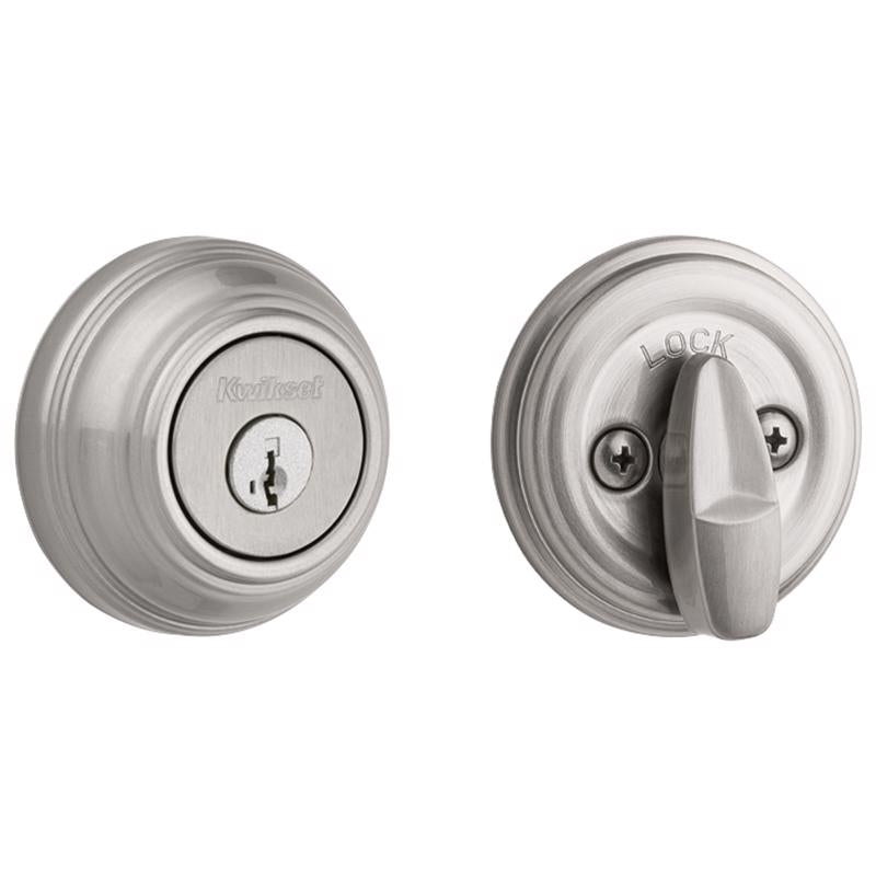 Kwikset SmartKey Satin Nickel Metal Deadbolt