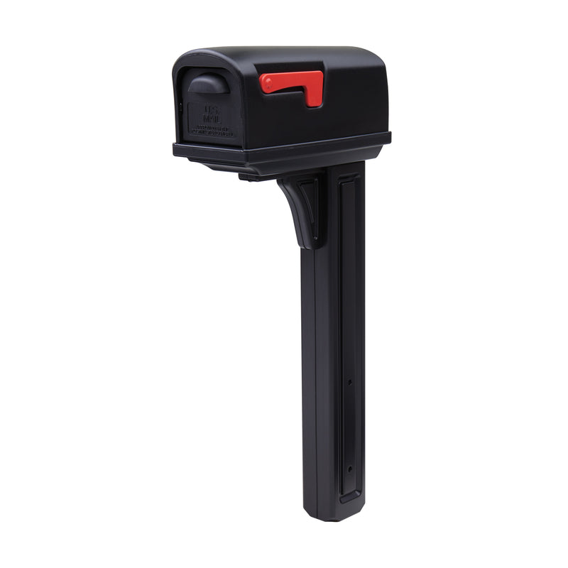Architectural Mailboxes Classic Classic Plastic Post Mount Black Double Door Mailbox