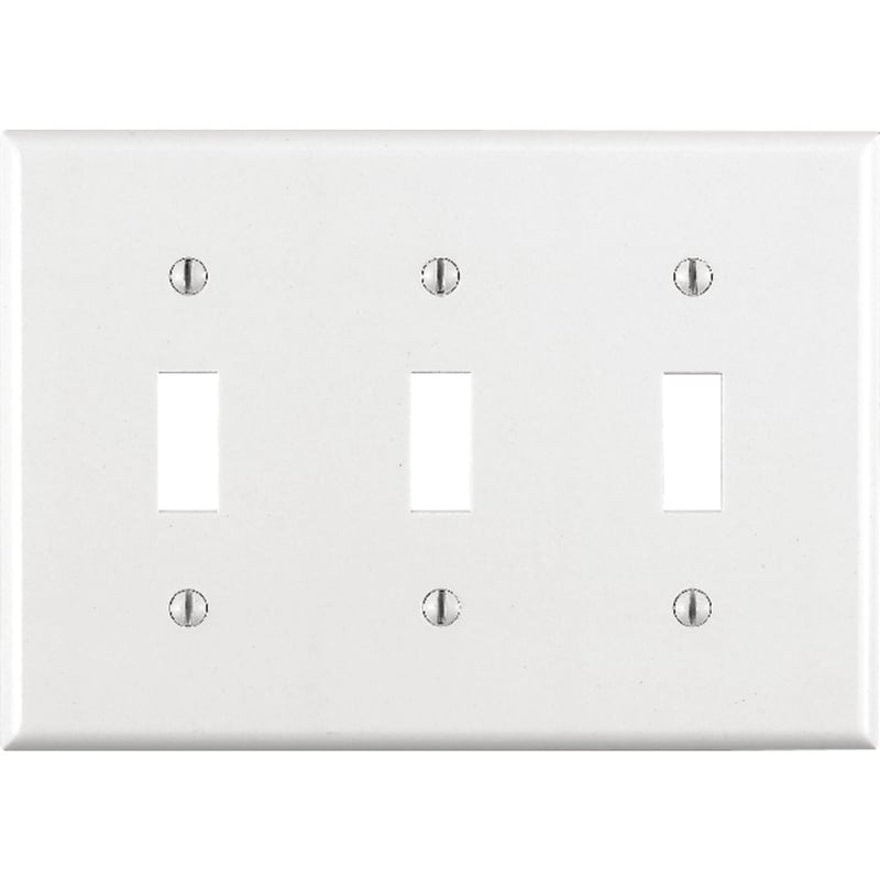Leviton White 3 gang Thermoset Plastic Toggle Wall Plate 1 pk