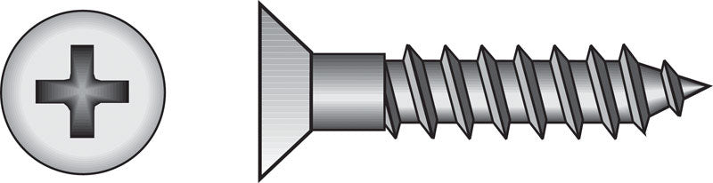 HILLMAN No. 6 Ga. X 3/4 in. L Phillips Zinc-Plated Coarse Wood Screws 100 pk