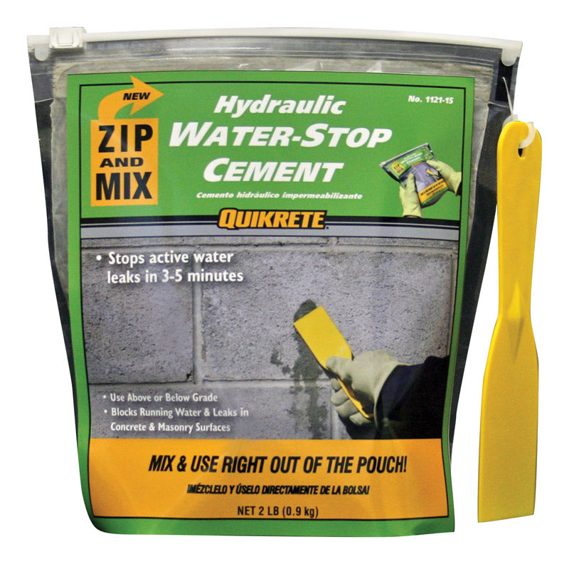 Quikrete Zip N Mix Hydraulic Water Stop Cement 2 lb. Gray
