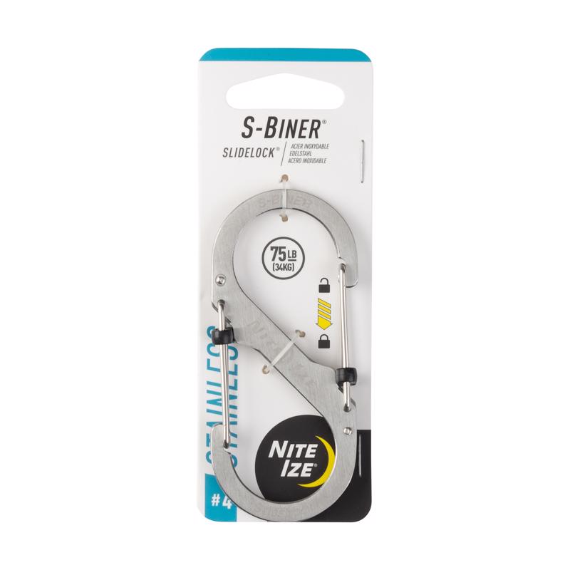 Nite Ize S-Biner SlideLock Stainless Steel Silver Locking S-Biner