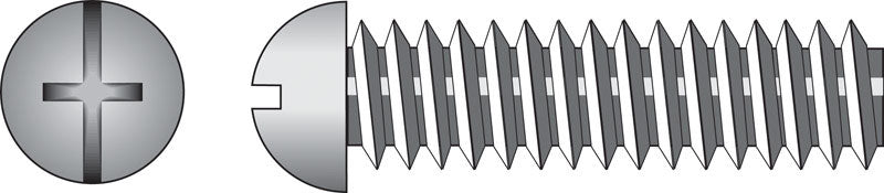 HILLMAN No. 8-32 Ga. X 2 in. L Combination Round Head Zinc-Plated Steel Machine Screws 100 pk