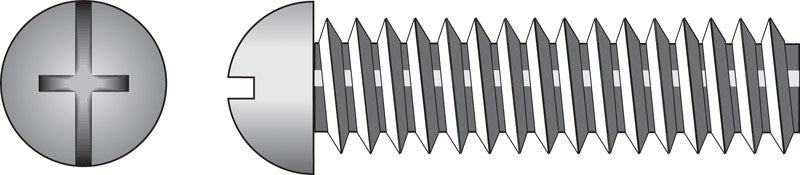 HILLMAN No. 1/4-20 Ga. X 3/4 in. L Combination Round Head Zinc-Plated Steel Machine Screws 100 pk