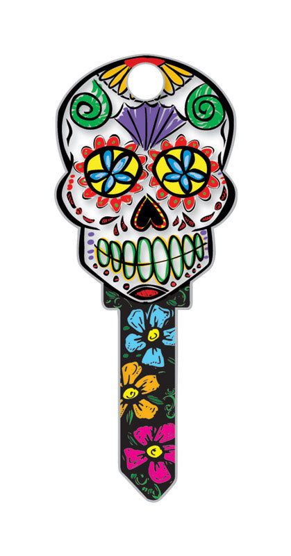 Lucky Line Key Shapes Sugar Skull House Key Blank Single For Schlage Multicolored