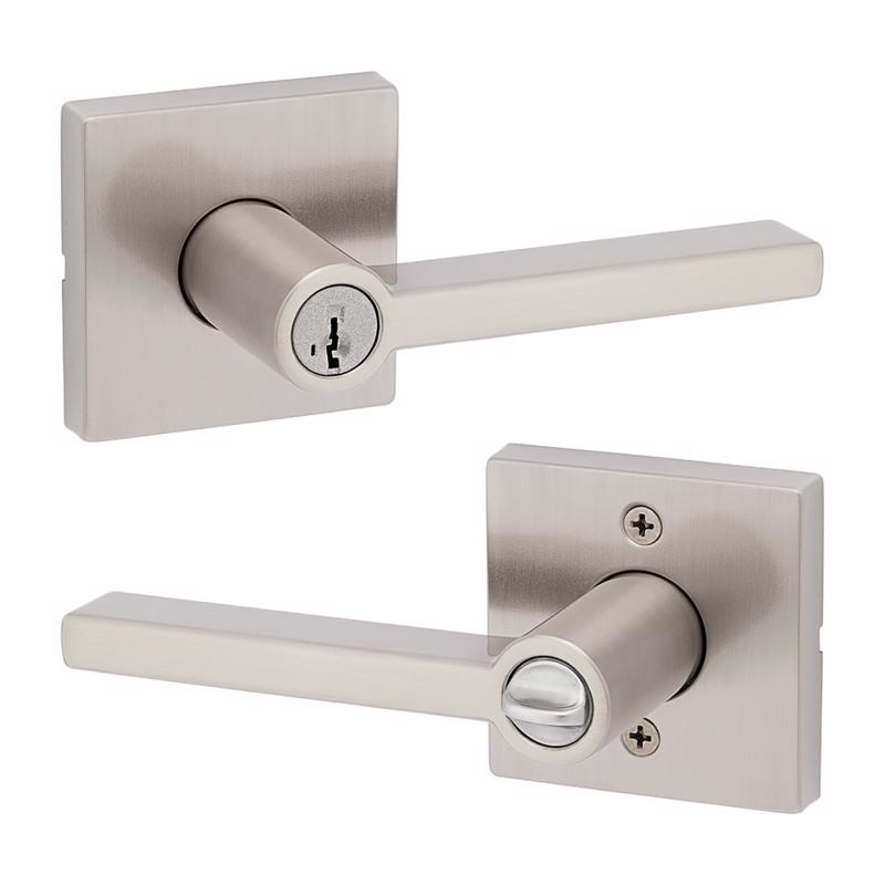 Kwikset SmartKey Halifax Satin Nickel Entry Lockset KW1 1-3/4 in.