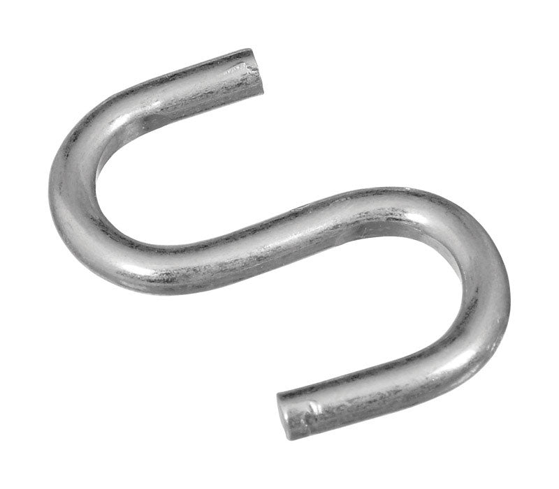 National Hardware Small Zinc-Plated Silver Steel 1 in. L Open S-Hook 6 pk