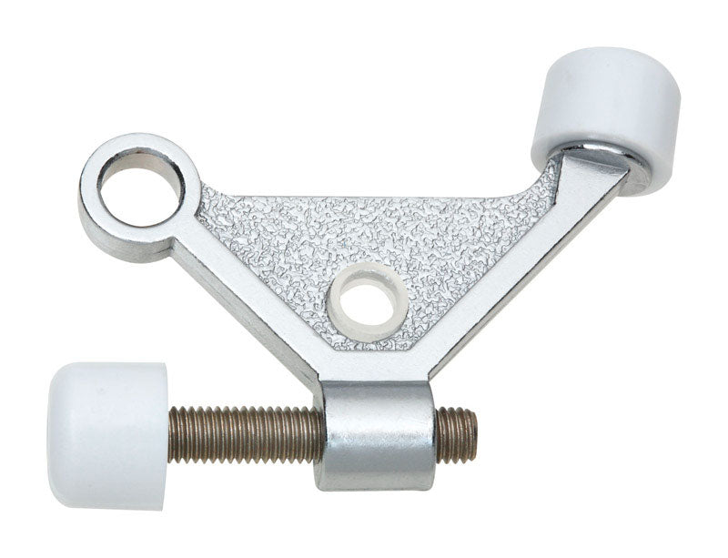 National Hardware Zinc w/Rubber Tip Satin Chrome Hinge Pin Door Stop Mounts to door hinge .5 in.