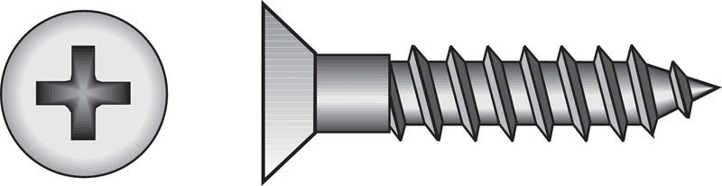 HILLMAN No. 6 Ga. X 5/8 in. L Phillips Zinc-Plated Coarse Wood Screws 100 pk