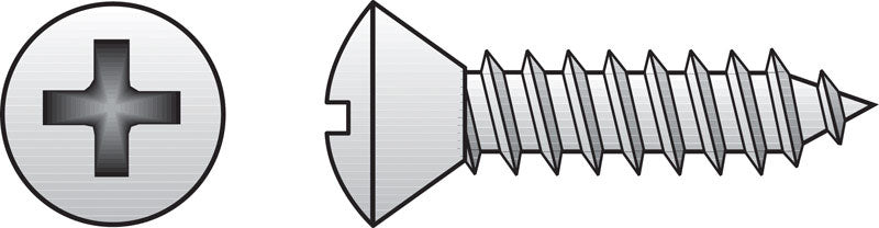 HILLMAN No. 8 Ga. X 1-1/2 in. L Phillips Oval Head Sheet Metal Screws 100 pk
