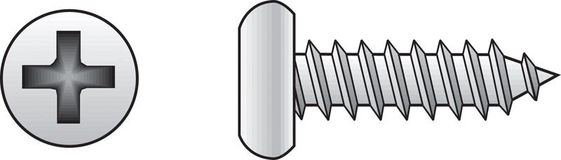 HILLMAN No. 4 Ga. X 3/4 in. L Phillips Pan Head Sheet Metal Screws 100 pk