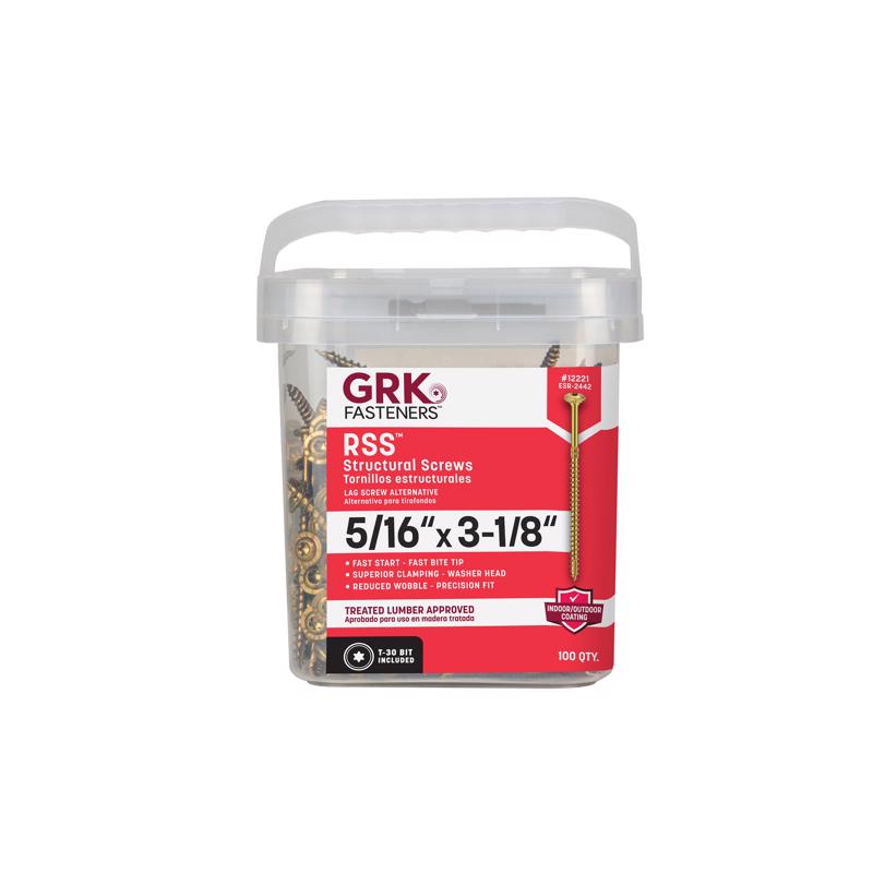 GRK Fasteners 5/16 in. in. X 3-1/8 in. L Star Hex Head W-Cut Structural Screws