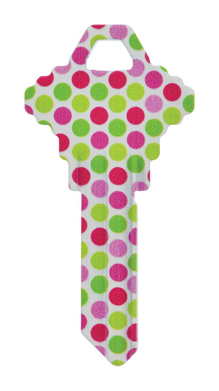 HILLMAN Wackey Polka Dots House/Office Universal Key Blank Single