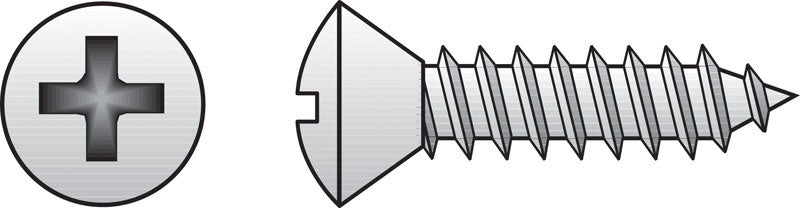 HILLMAN No. 12 Ga. X 3 in. L Phillips Oval Head Sheet Metal Screws 50 pk