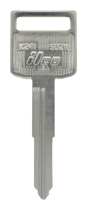 HILLMAN Traditional Key Motorcycle Key Blank Double For Suzuki Silver