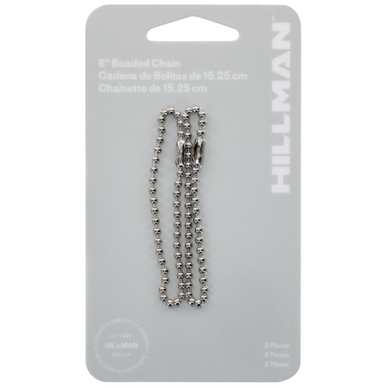 HILLMAN Metal Silver Beaded Ball Chain
