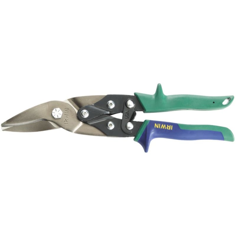 Irwin 10 in. Drop Forged Steel Right/Straight Aviation Snips 18 Ga. 1 pk
