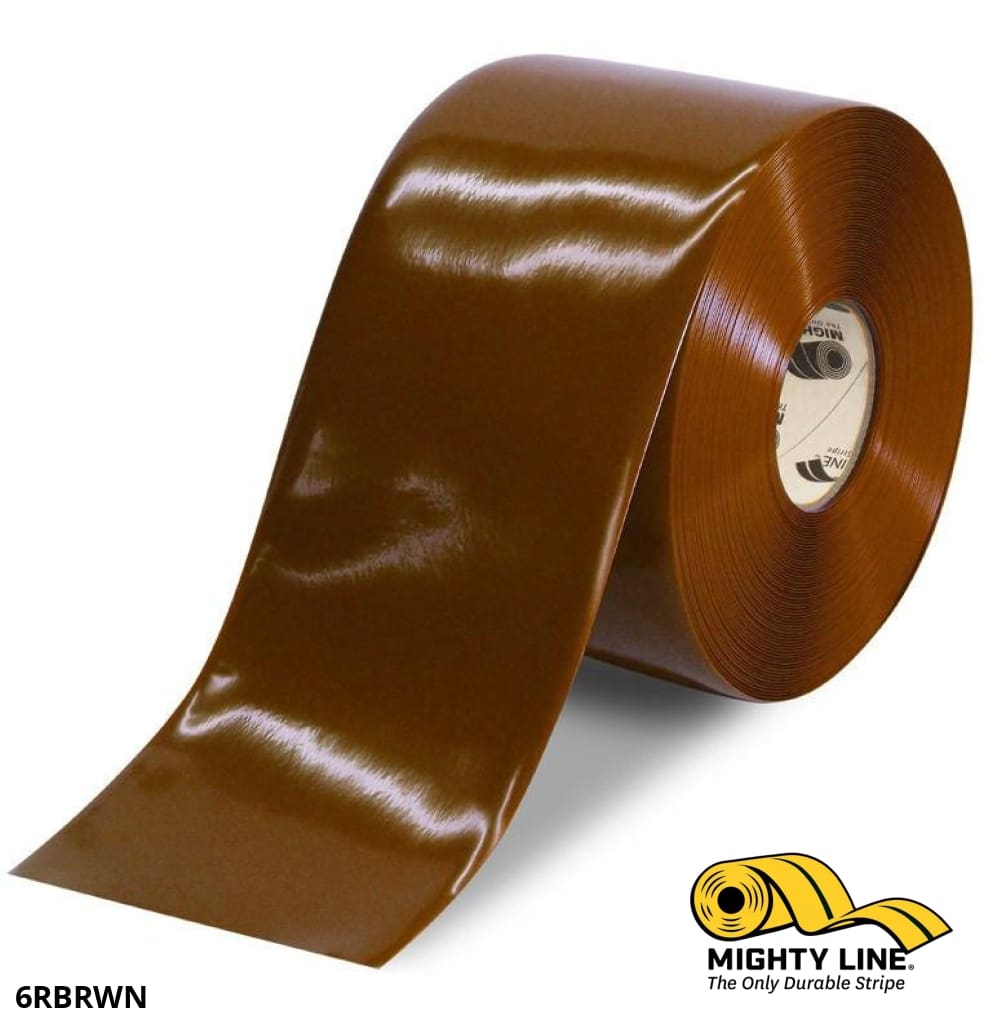 6" BROWN Solid Color Tape - 100' Roll - Safety Floor Tape