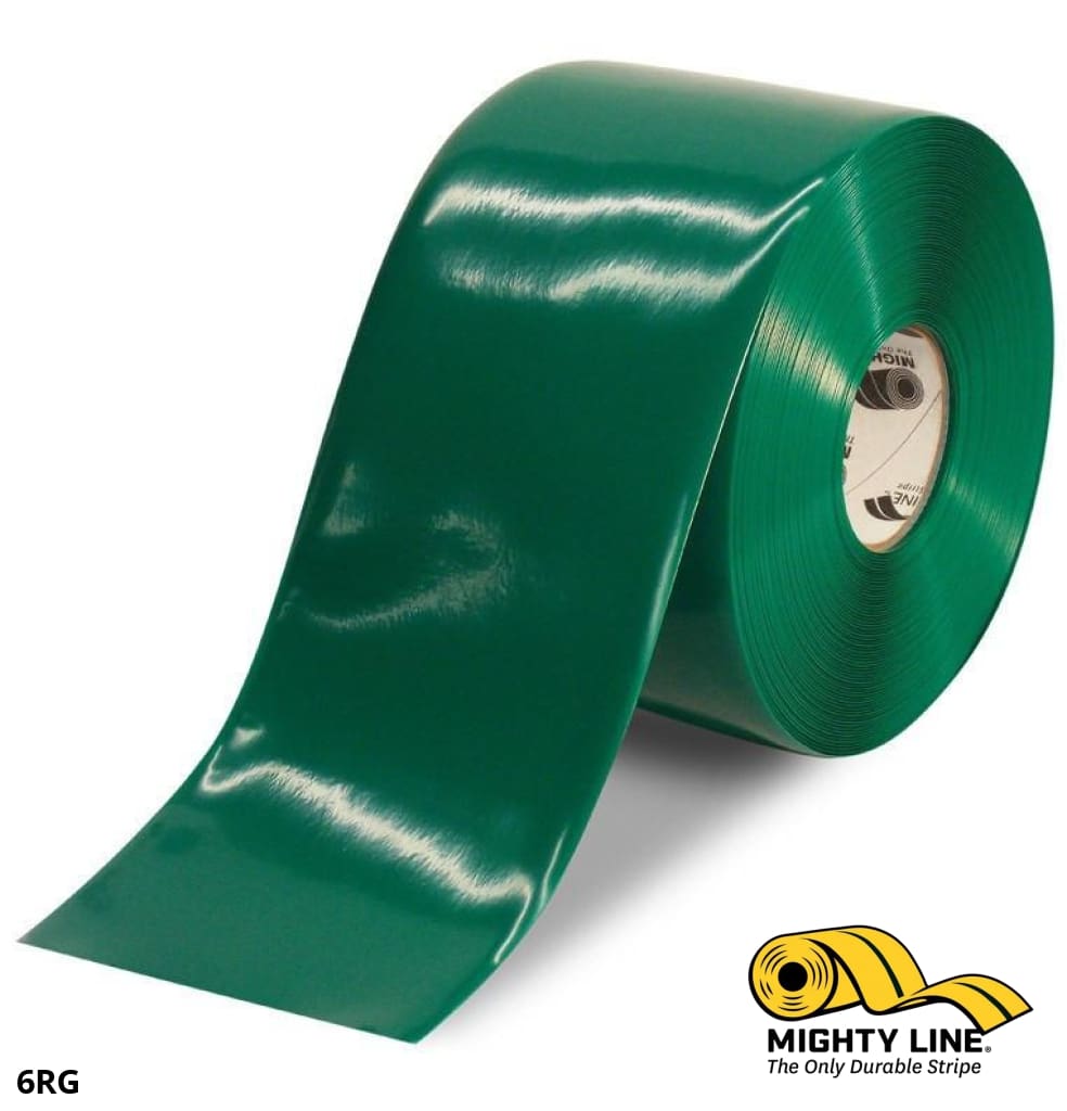 6" GREEN Solid Color Tape - 100' Roll - Safety Floor Tape