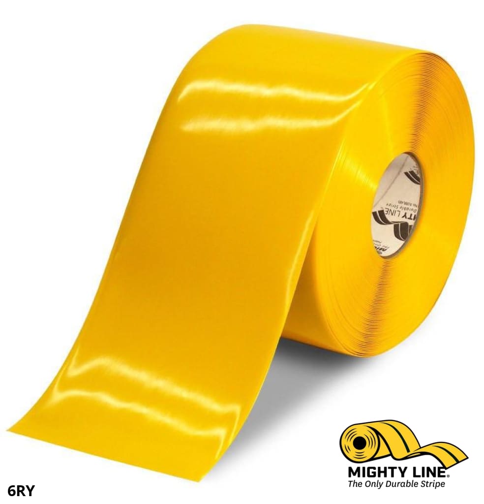 6" YELLOW Solid Color Tape - 100' Roll - Safety Floor Tape