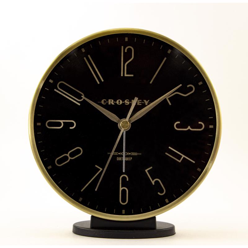 Crosley 5 in. Black Alarm Clock Analog Battery Operated