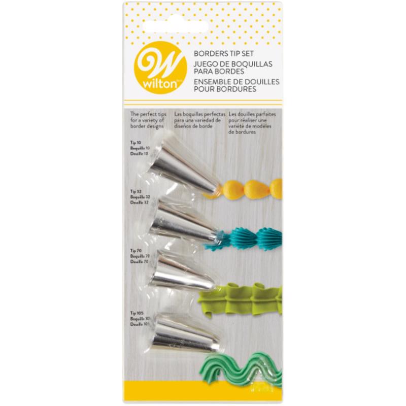 Wilton Stainless Steel Cake Decorating Tips 4 pc