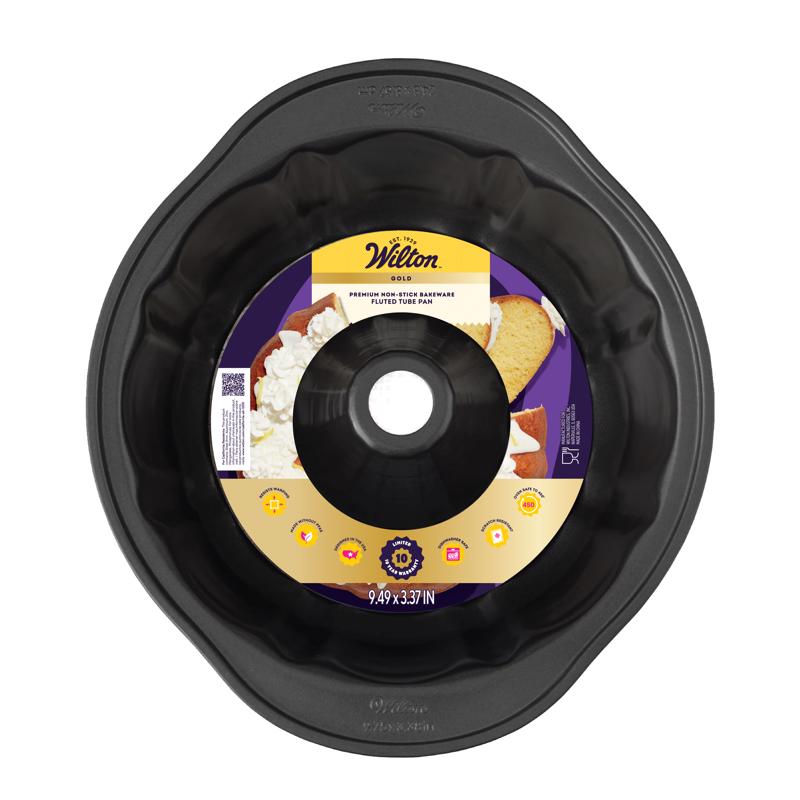 Wilton Gold 3 in. W X 9 in. L Fluted Tube Pan Gray 1 pc