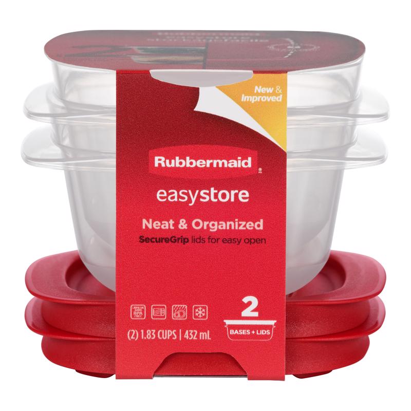 Rubbermaid Easy Store 1.83 cups clear Food Storage Container Set 2 pk