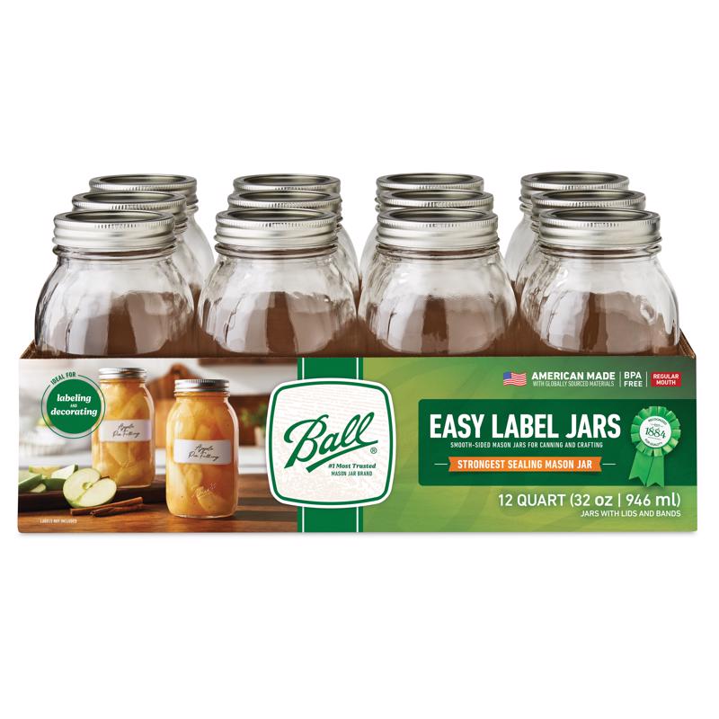 Ball Regular Mouth Mason Jar 32 oz 12 pk