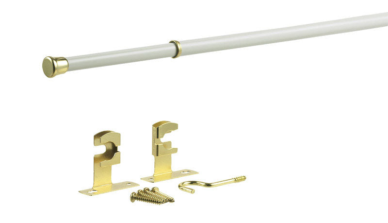 Kenney White Traditional/Transitional Sash Rod 48 in. L X 84 in. L