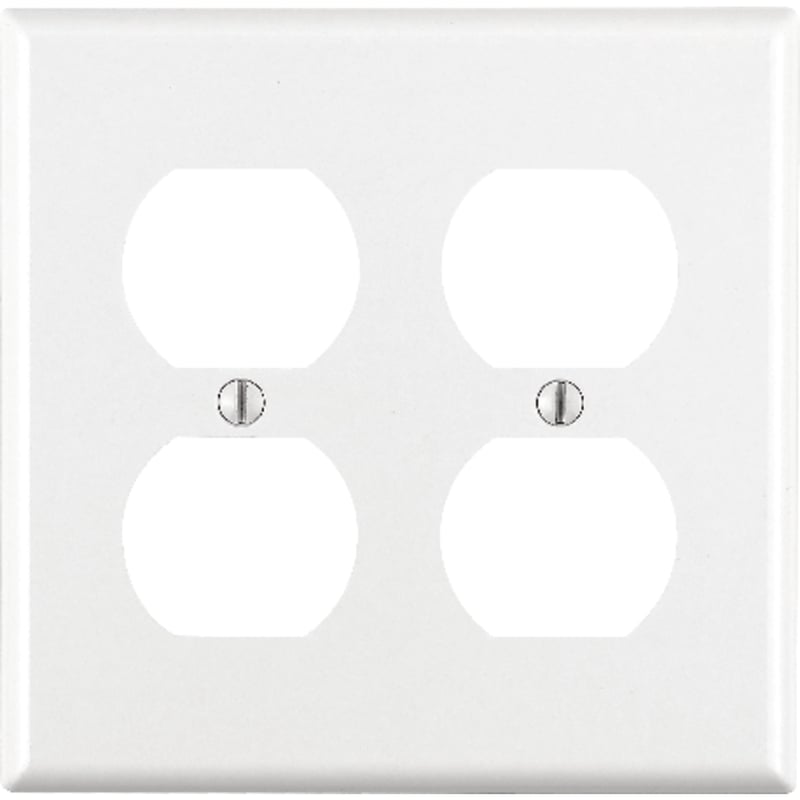 Leviton White 2 gang Thermoset Plastic Duplex Wall Plate 1 pk