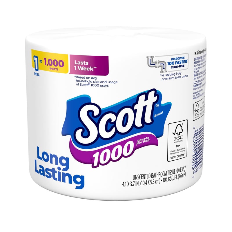 Scott Toilet Paper 1 Rolls 1000 sheet 104.8 sq ft