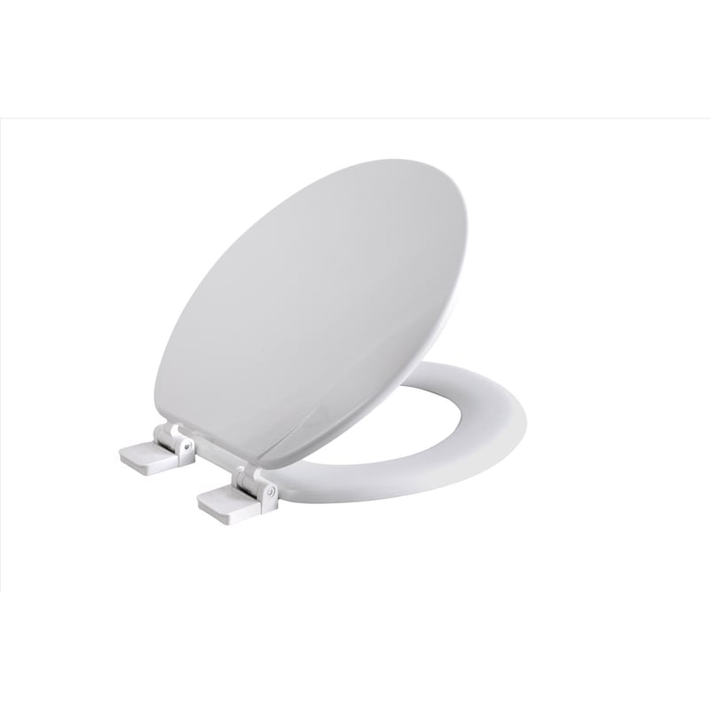 Oakbrook Collection Rockford Round White Wood Toilet Seat