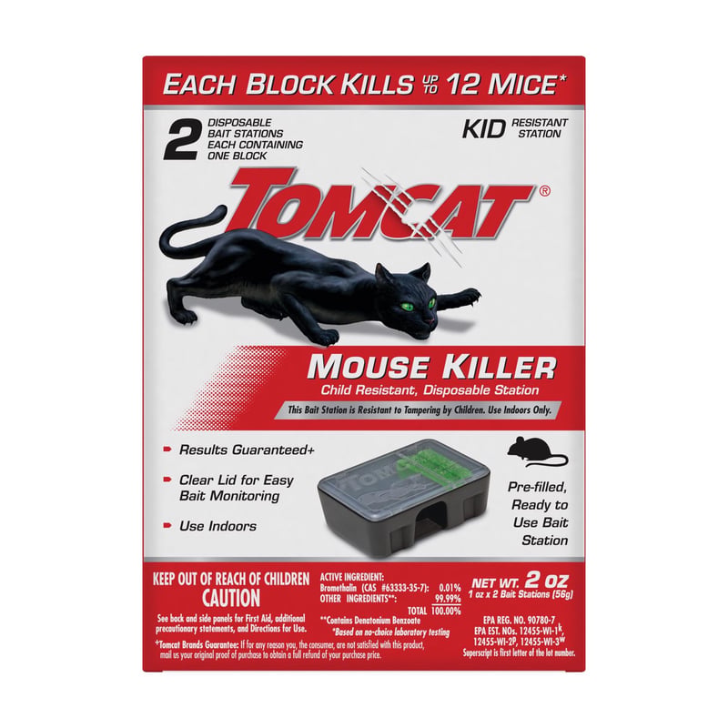 Tomcat Bait Station and Bait Blocks For Mice 2 oz 2 pk