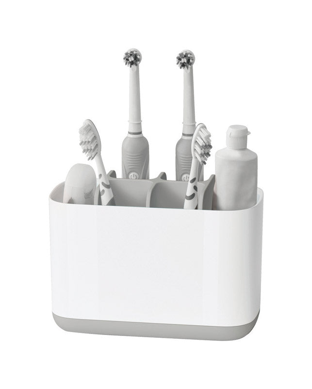 Joseph Joseph 6 Compartment Light Gray/White Plastic Toothbrush Holder