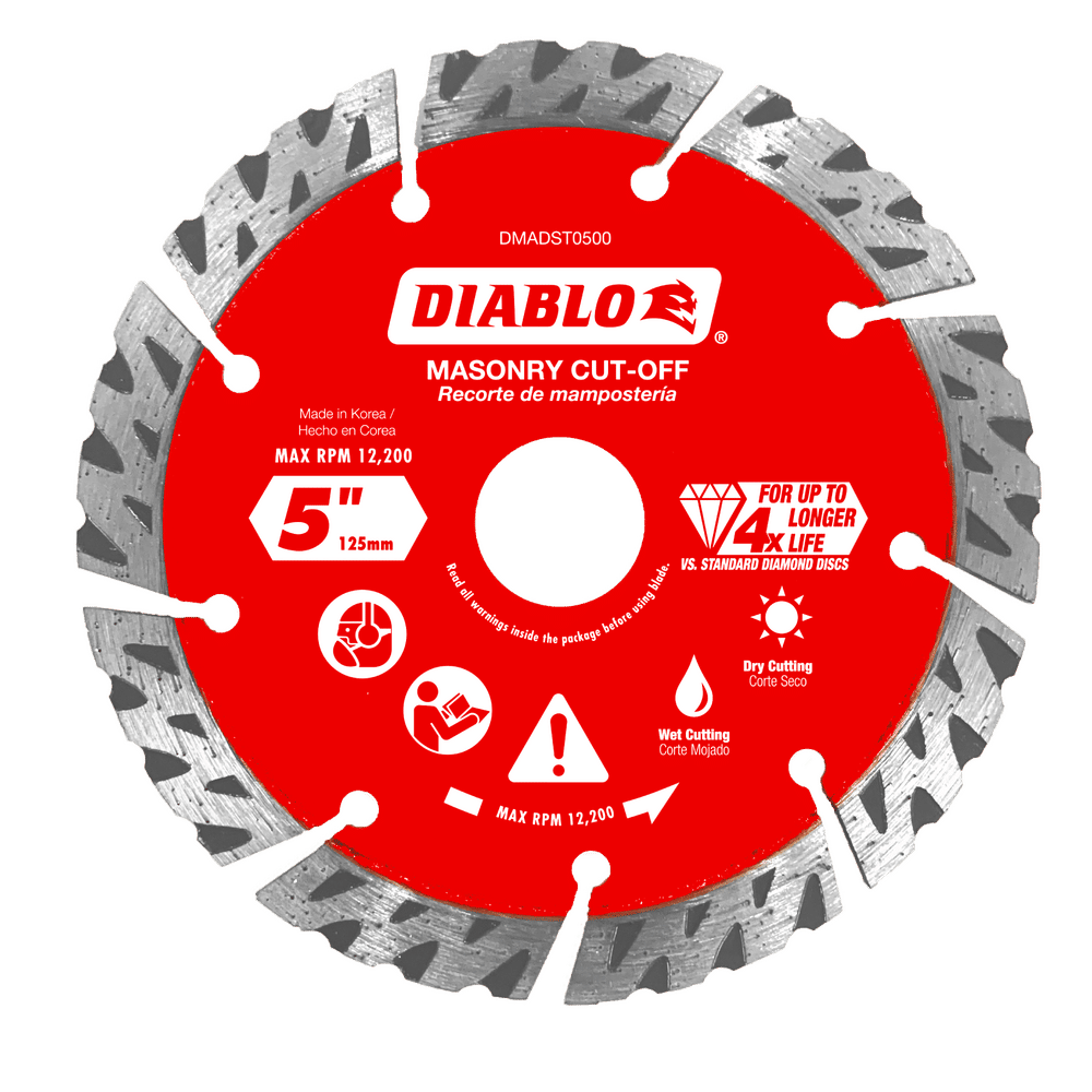 Diablo 5 in. D X 7/8 in. X .094 in. thick Diamond Segmented Turbo Masonry Cut-Off Disc 1 pk