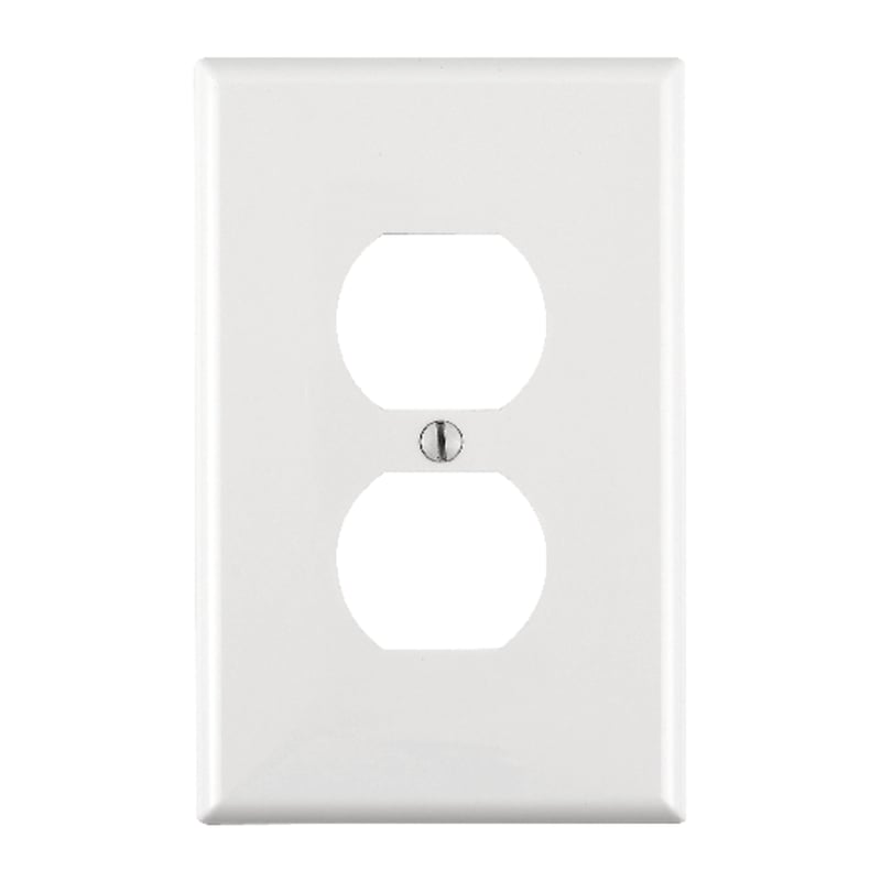 Leviton White 1 gang Nylon Duplex Wall Plate 1 pk