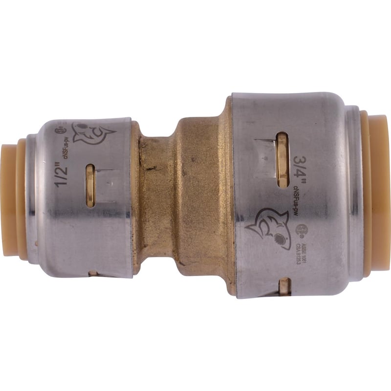 SharkBite Push to Connect 3/4 in. PTC each X 1/2 in. D PTC Brass Reducing Coupling