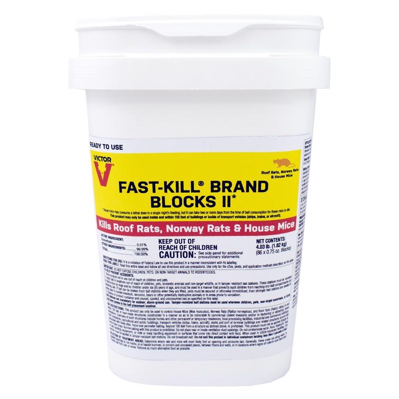 Victor Fast-Kill Brand Blocks II Toxic Oat Rodenticide Bait Blocks For Mice and Rats 4 lb