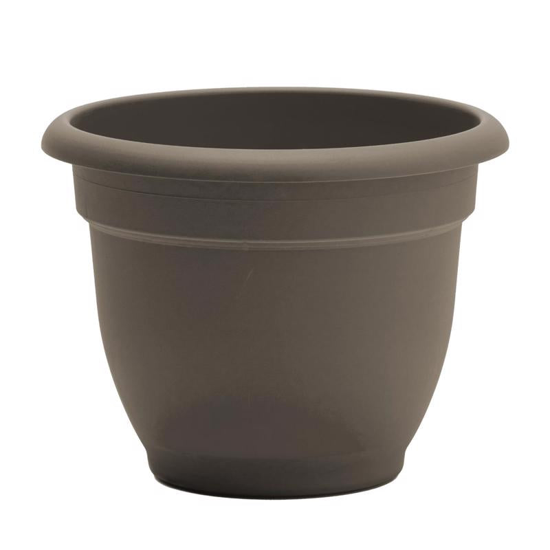 Bloem Ariana 8.5 in. H X 11 in. W X 10 in. D Plastic Traditional Planter Peppercorn