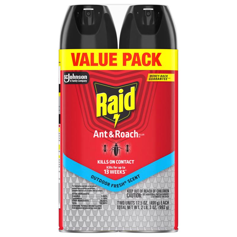 Raid Outdoor Fresh Ant and Roach Killer Aerosol 17.5 oz