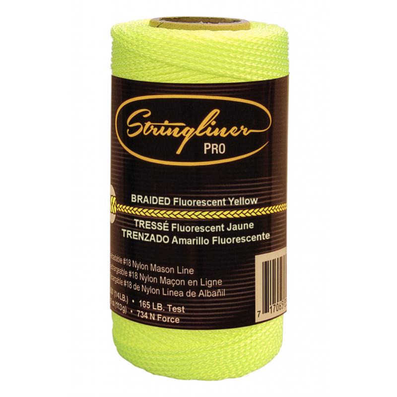 Stringliner Fluorescent Yellow Braided Mason Line 250 ft.