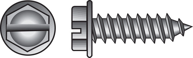 HILLMAN No. 14 Ga. X 1-1/2 in. L Slotted Hex Washer Head Sheet Metal Screws 100 pk