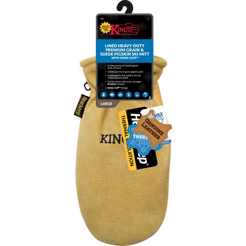 Kinco M Pigskin Leather Cold weather Black/Gold Mittens