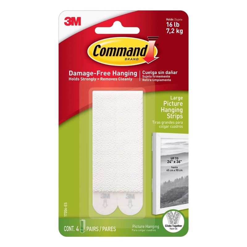 3M Command White Large Picture Hanging Strips 15 lb 4 pair