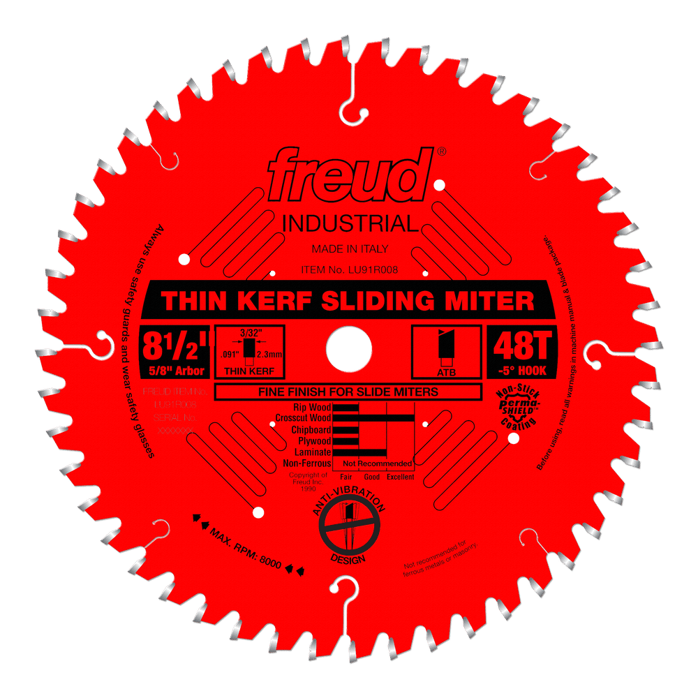 Freud 8-1/2 in. D X 5/8 in. Fine Finish TiCo Hi-Density Carbide Circular Saw Blade 48 teeth 1 pk