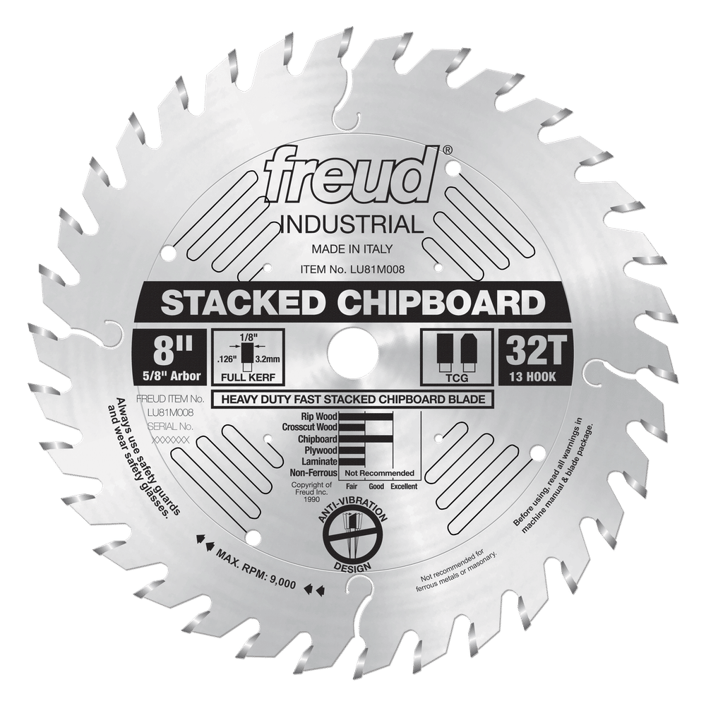 Freud 8 in. D X 5/8 in. HD Stacked Chipboard TiCo Hi-Density Carbide Saw Blade 34 teeth 1 pk