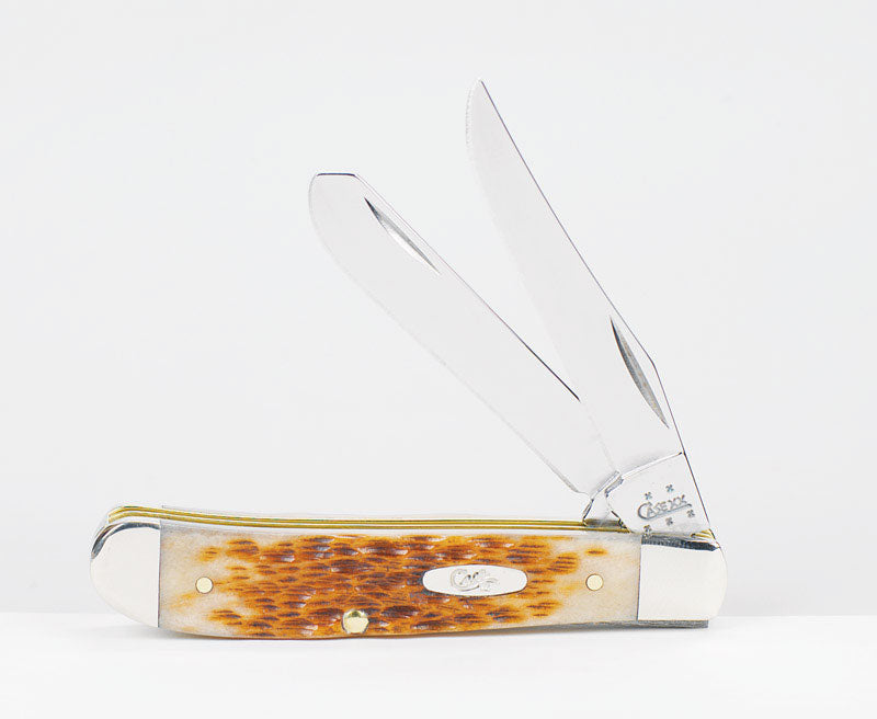 Case Mini Trapper Amber Stainless Steel 4-5 in. Pocket Knife