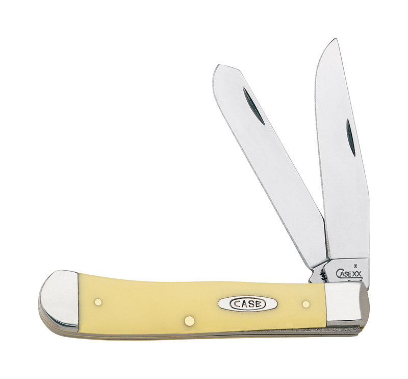 Case Trapper Yellow Chrome Vanadium 4-5 in. Pocket Knife